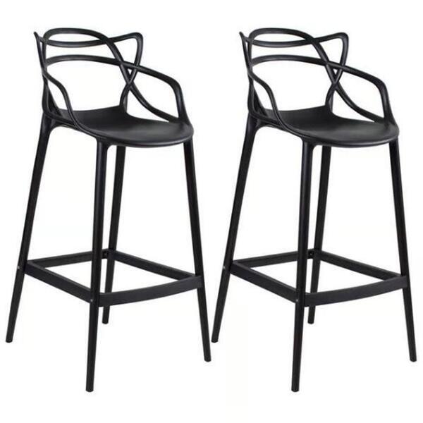 Kit C|2banqueta Baixa Masters Allegra - 66 Cm - Preto